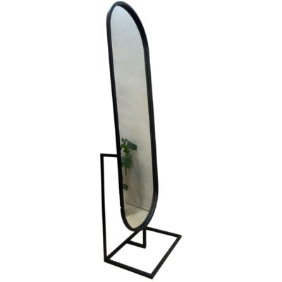 آینه بیضی پایه دار مدل ال L01 با قاب فلزی