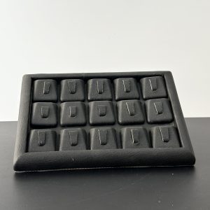 سینی انگشتر لقمه چرم مشکی MJ103