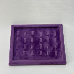 "خرید آنلاین سینی انگشتر تخت مخمل یاسی MJ102"