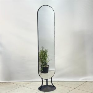 آینه باریک بیضی ایستاده مشکی MR110