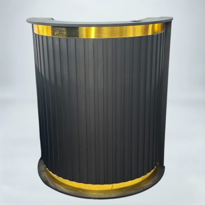 میز پیشخوان هلالی مشکی طلایی P105