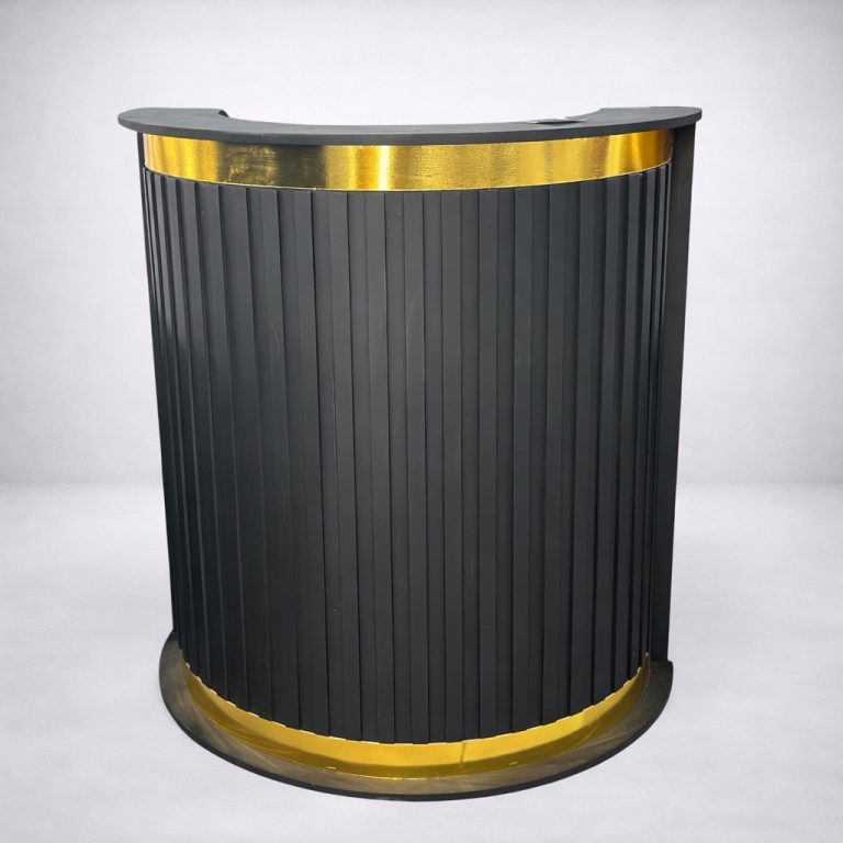میز پیشخوان هلالی مشکی طلایی P105 - Image 1