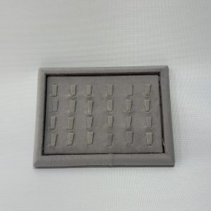 "خرید سینی انگشتر تخت مخمل طوسی MJ102 از فروشگاه امین شلف"