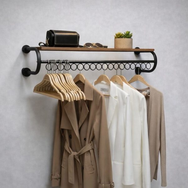 رگال لباس دیواری روچوب زیرحلقه مشکی D108 - Image 1