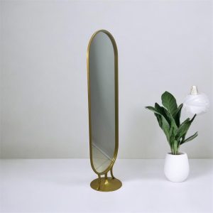 آینه باریک بیضی ایستاده طلایی MR110