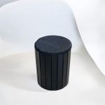 پاف صندوقی یک نفره چوبی گرد