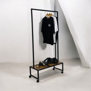 رگال لباس مدرن چرخ دار با طبقه چوبی AM124