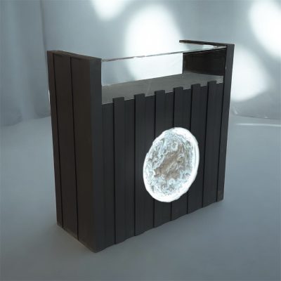 میز پیشخوان چوبی با طرح ماه لایت دار مشکی p111