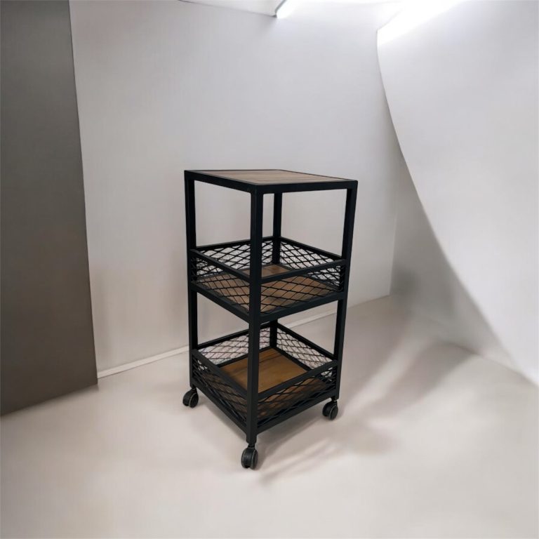 ترولی چوب و فلز چرخ دار