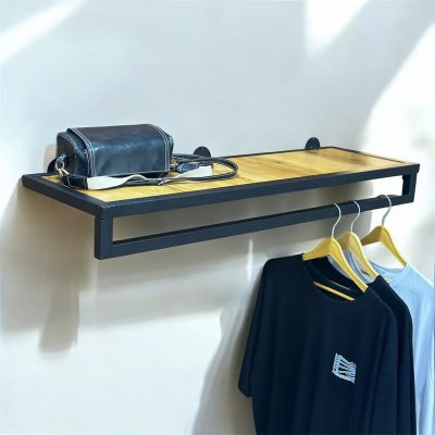 رگال لباس (شلف) دیواری چوب و فلز D121