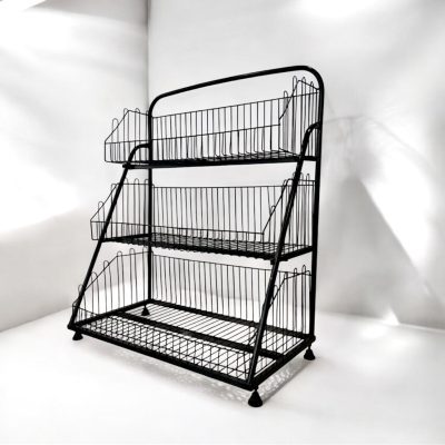 استند بغل کانتر یکطرفه با ابعاد ارتفاع  90cm * 120cm در سه طبقه مشکی