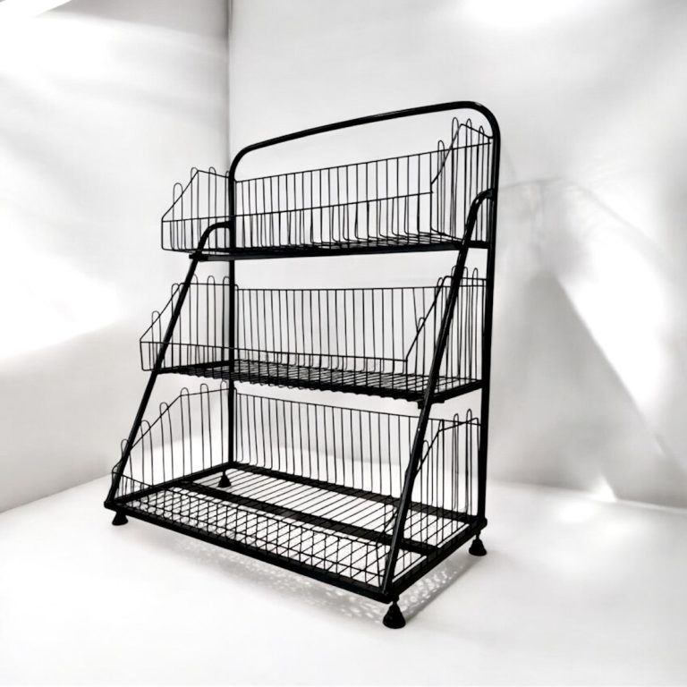 استند بغل کانتر یکطرفه با ابعاد ارتفاع  90cm * 120cm در سه طبقه مشکی - Image 1