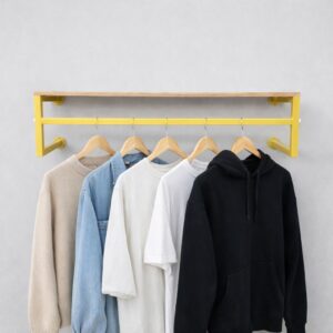 رگال لباس دیواری مستطیلی رو چوب D127 - رنگ :طلایی